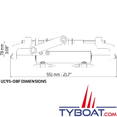 Ultraflex - Vérin UC95 OBF/1 pour kit hors-bord HYTECH (KH175F1)