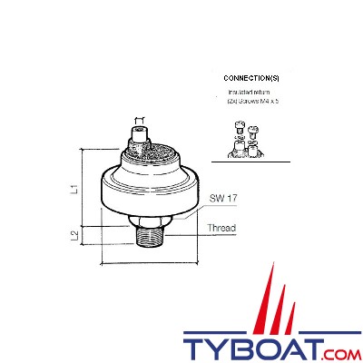 VDO 230-213-002-004C - Manocontact 6-24V - 5W - isolé - 4,5 bars - M10 x 1 conique