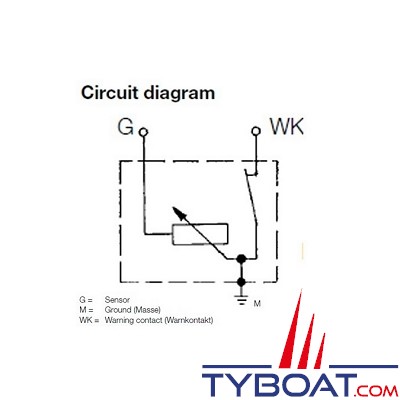 VDO 360-081-030-017C - Capteur de pression/air - 0-10 Bar - M10X100 avec alarme 0.9 bars