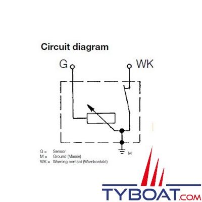 VDO 360.081.030.017C - Capteur de pression/air - 0-10 Bar - M10X100 avec alarme 0.9 bars