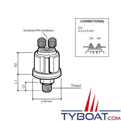 VDO 362 081 001 002C - Capteur de pression/air isolé double poste - 0-10 Bar - 1/8-27 - NPTF