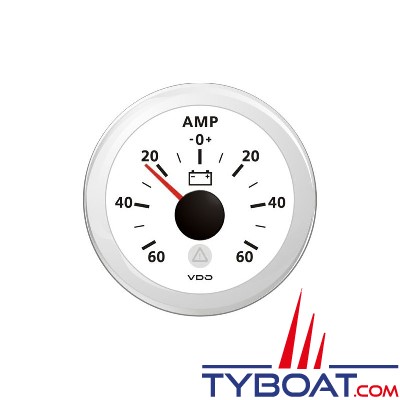 VDO -Ampèremètre - ViewLine - 60A - Blanc - Ø52 millimètres - DLRW
