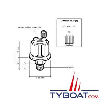 VDO - Capteur de pression - 0-10 Bar - M10X100 VDO 63000221 