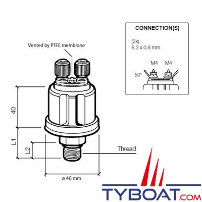 VDO - Capteur de pression - 0-2 Bar - 1/8-27 - NPTF