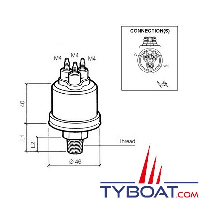 VDO - Capteur de pression - 0-5 Bar – 1/8-27 - NPTF