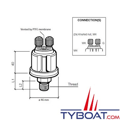 VDO - Capteur de pression - 0-5 Bar - M10X100