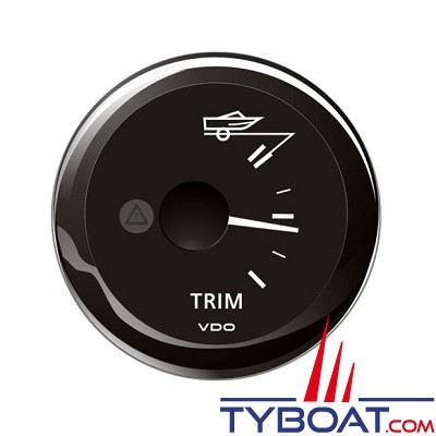 Vdo - Indicateur de trim 90° A2C59514180 - 167/10 Ohms- 12/24 Volts - Ø52 mm - Noir