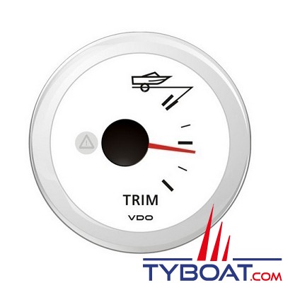 Vdo - Indicateur de trim 90° A2C59514244 - 167/10 Ohms- 12/24 Volts - Ø52 mm - Blanc