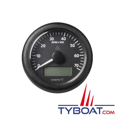 Veratron - Compte-tours horaire - ViewLine - VDO A2C59512394 - 7.000 RPM - noir - Ø80 mm