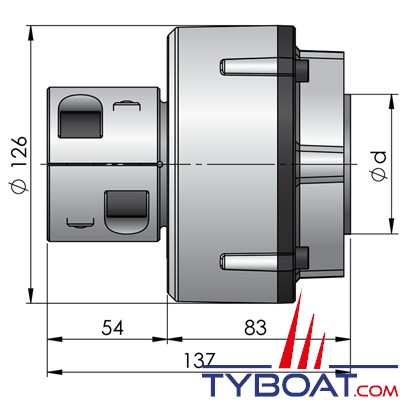 VETUS - Accouplement flexible type Combiflex 12 pour arbre Ø 25 mm