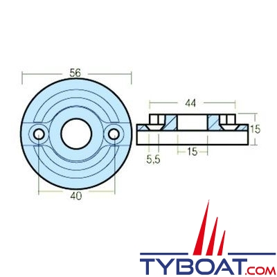 Vetus - Anode pour propulseurs d'étrave 60, 75, 80, 95 Kfg