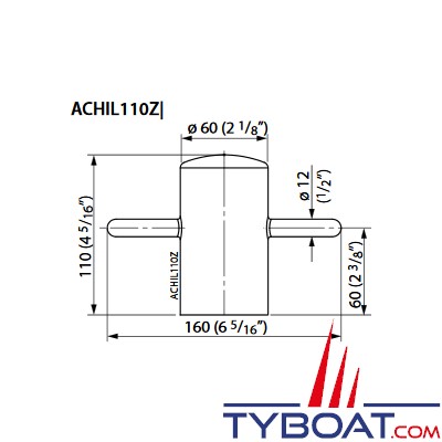 VETUS - Bitte d'amarrage type Achilles 110 à souder