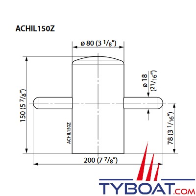 VETUS - Bitte d'amarrage type Achilles 150 à souder