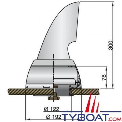 VETUS - Boite dorade en inox pour manche à air. Ø. 100 mm 