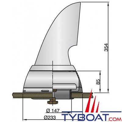 VETUS - Boite dorade en inox pour manche à air. Ø. 125 mm 