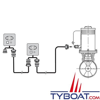 Vetus BPJE2 - Tableau de contrôle pour propulseurs d'étrave électriques avec temporisation