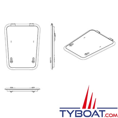 Vetus - Capot de pont Altus type 46T trapézoïdal (dimensions d’encastrement 464 x 607 x 378 mm)