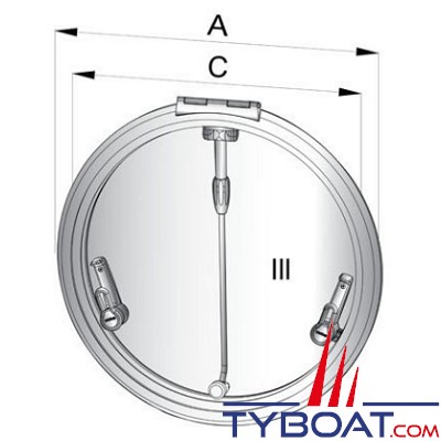 VETUS - Capot de pont Altus type R42020 (dimensions d’encastrement D = 417 mm)