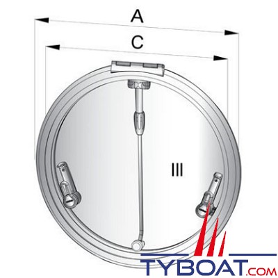 VETUS - Capot de pont Altus type R42020 (dimensions d’encastrement D = 417 mm)