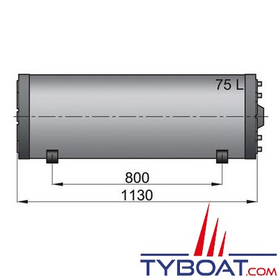 Vetus - Chauffe eau à double paroi type WHD - 75 litres