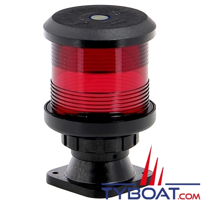 Vetus - Feu tout horizon rouge (sur socle) boitier noir (ampoule non fournie)
