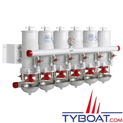 VETUS - Filtres séparateur eau/carburant CE/ABYC - 6 parallèles ou en ligne 30 microns débit 3600  L/H - 91100VTE