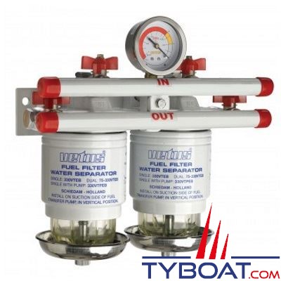 VETUS - Filtres séparateur eau/carburant CE/ABYC  double 10 microns débit 190  L/H - 75330VTEB