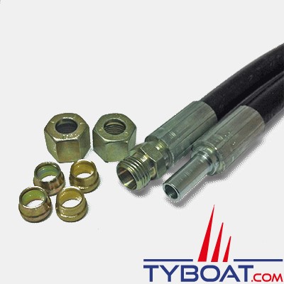 Vetus - Jeu tuyaux flexible pour vérin Ø 10mm - cuivre Ø 8 x 10 mm 