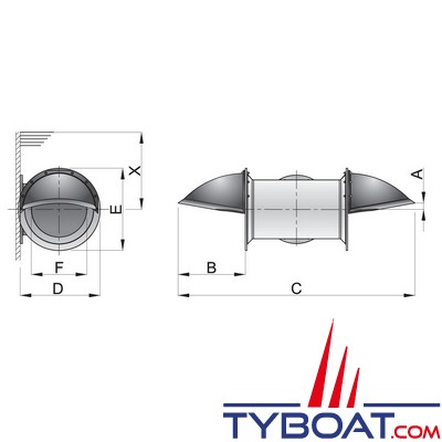 Vetus - Kit d'extension propulseur de poupe pour bateaux à faible tirant d'eau. Ø 150 mm