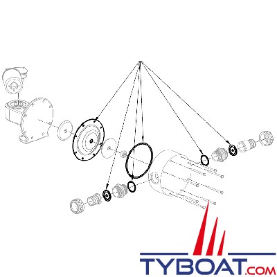 Vetus - kit réparations pompes EMP133/134/140 - membrane + O-rings + valves