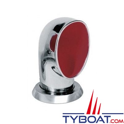 Vetus - Manche à air en acier inoxydable type Jerry intérieur rouge  (y inclus bague en inox) - Ø 75mm