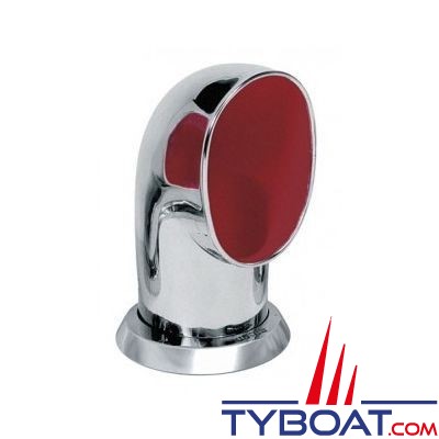 Vetus - Manche à air en acier inoxydable type Tom intérieur rouge  (y inclus bague en inox) - Ø 100mm