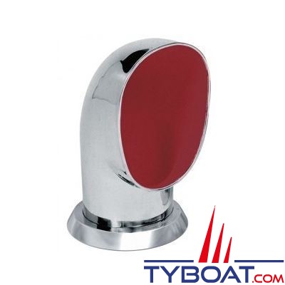 Vetus - Manche à air en acier inoxydable type Yogi intérieur rouge  (y inclus bague en inox) - Ø 125mm