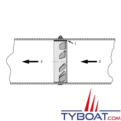 VETUS - Tourbillon d'eau pour tuyau d'échappement 100 mm.