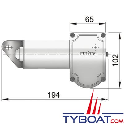 Vetus - Moteur essuie-glace type RW embout droit - arbre 2