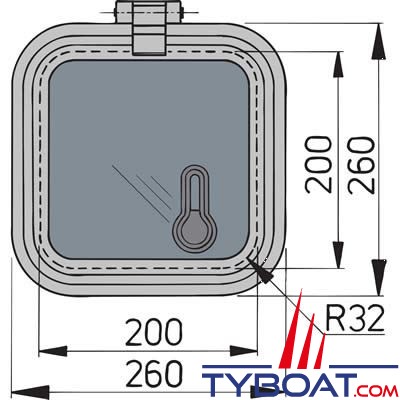 Vetus - Panneau de pont Libero 200 x 200 mm (angle 32 mm)