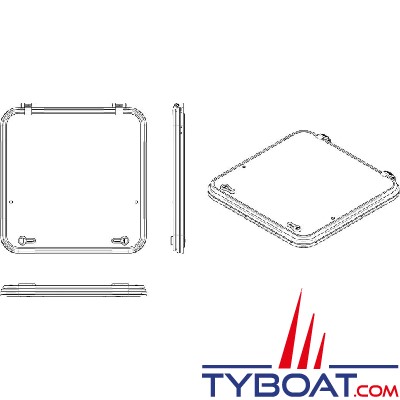 Vetus - Panneau de pont Libero 620 x 620 mm (angle 55 mm) 