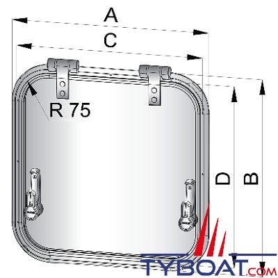 Vetus - Panneau de ventilation Planus 230 x 230 mm