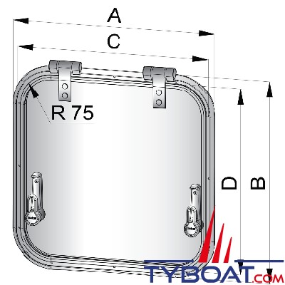 VETUS - Panneau de ventilation Planus 390 x 260 mm