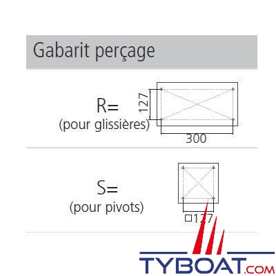 VETUS - Pied aluminium pivotant avec glissière réglage manuel  30 à 40 cm