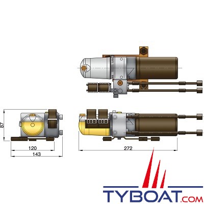 VETUS - Pompe électro-hydraulique 12 Volts type A 350 cm³/min