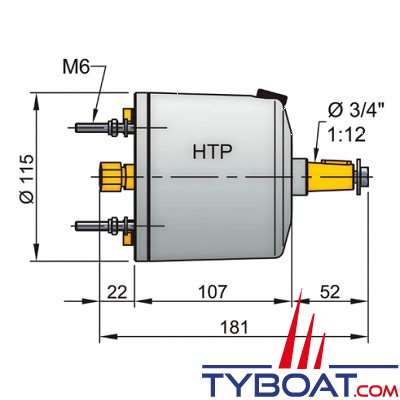 Vetus - Pompe hydraulique Type HTP20 blanche pour tuyau Ø 8mm 19,7cm3/T - sans clapet anti-retour 