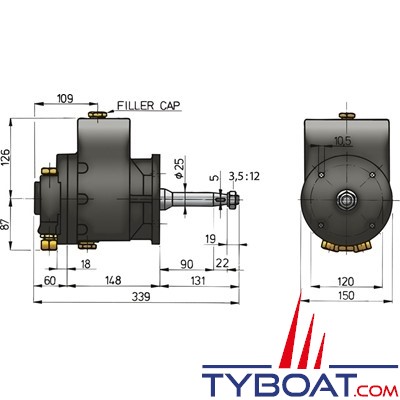 Vetus - Pompe hydraulique - Type MTP089B - 89 cm³