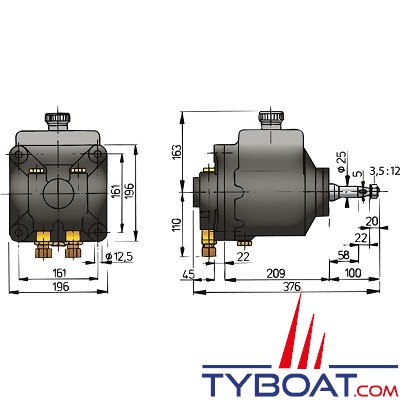 Vetus - Pompe hydraulique - Type MTP151B - 151 cm³