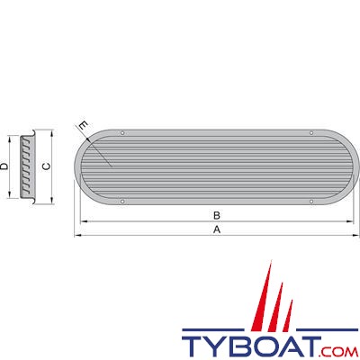 VETUS - Prise d'aspiration en acier inoxydable type SSVL 150