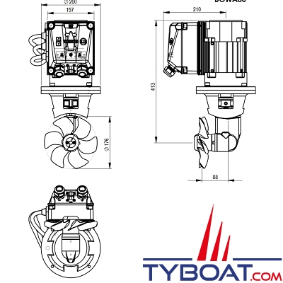 Vetus - Propulseur BOW PRO - Pour tunnel Ø 185 mm - 76kgf 24 Volts