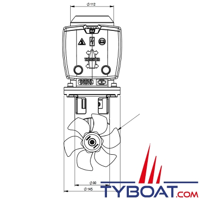 Vetus - Propulseur d'étrave - Pour tunnel Ø 150 mm - 35 kgf 12 Volts