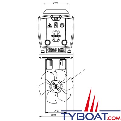 Vetus - Propulseur d'étrave - Pour tunnel Ø 150 mm - 35 kgf 12 Volts