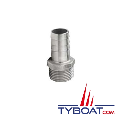 Vetus - Raccord annelé inox mâle G1/2'' pour tuyau 20 mm