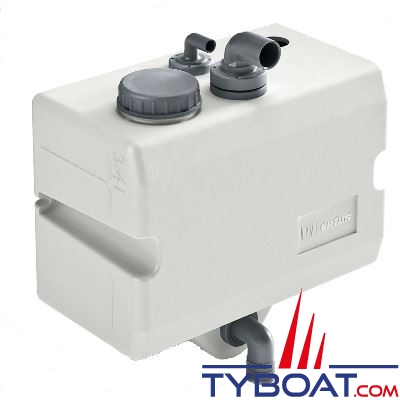 Vetus - Réservoir eaux usées 25 litres horizontal pour montage sur paroi verticale complet